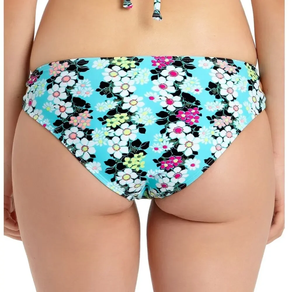 California Waves Floral Strappy Bikini Swim Bottom
